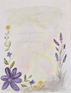 Aquarellbild im Entstehungsprozess