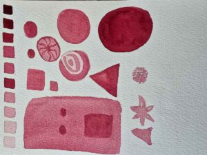 Erste Pinselübungen aus dem Aquarellkurs – Farbmischungen und Grundlagen