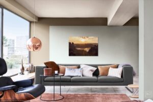 Wohnzimmer mit Natur Wandbild