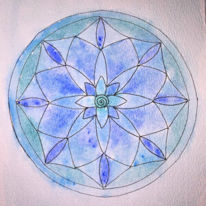 Aquarell malen: Mandala in Naß-in-Naß-Technik