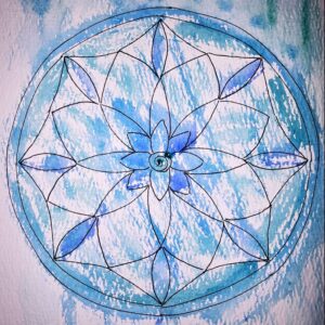 Aquarell malen: Mandala in Granulier-Technik (Trocken auf Trocken)