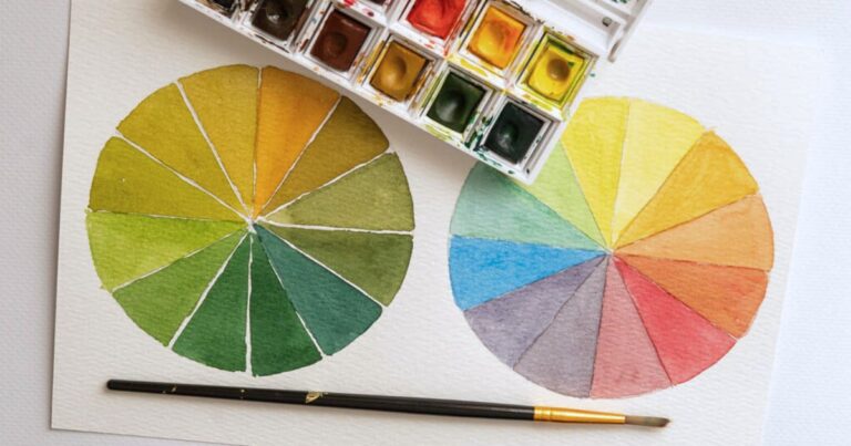 Aquarell malen: Farbkreise und Farbkasten